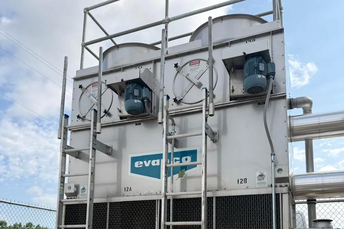 Commercial cooling tower serviced by MC Systems in Austin, Texas